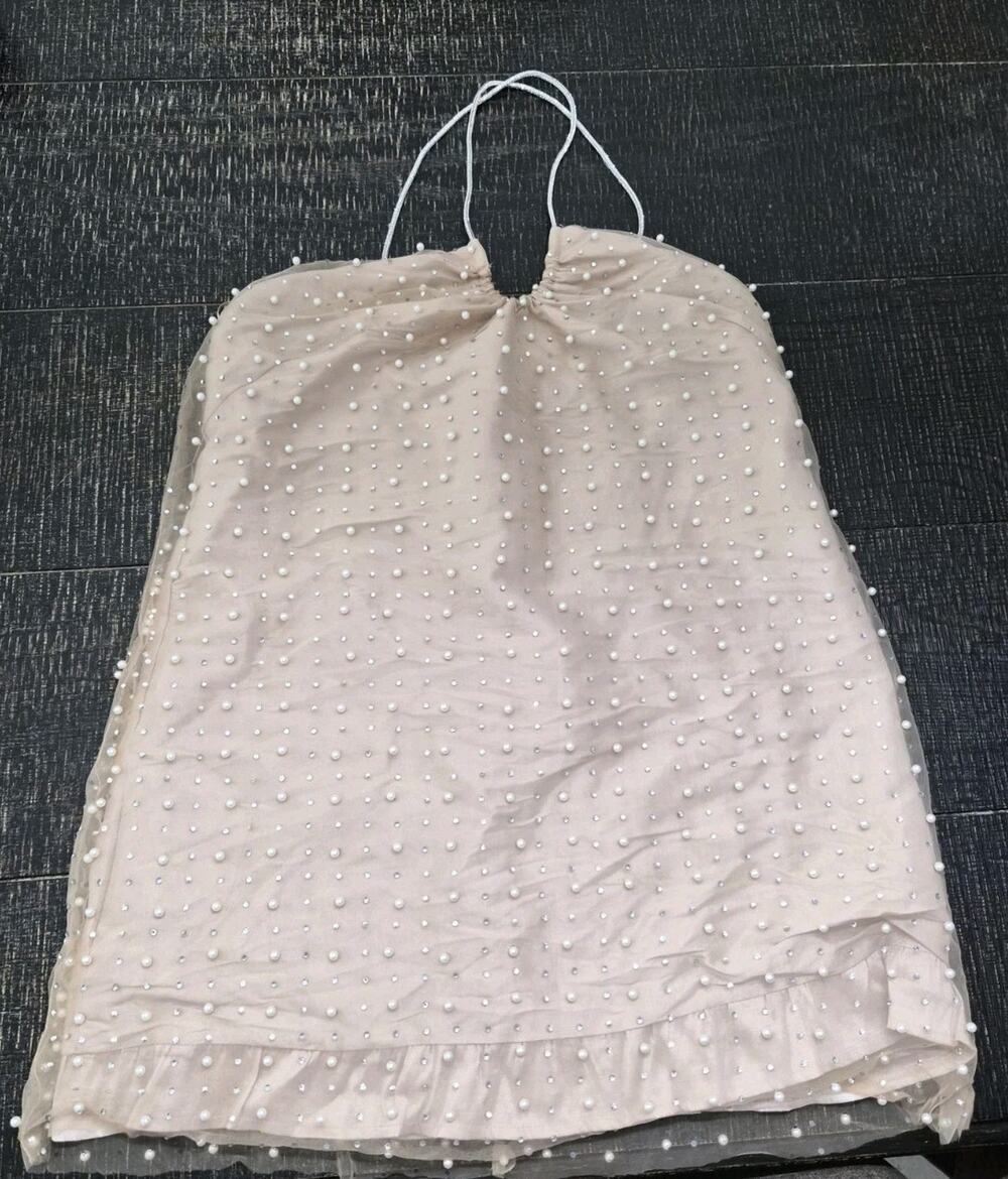 NEW NWT Size 13/14 Violet From Kohls Pearl A-Line Mini Dress With Jeweled Straps